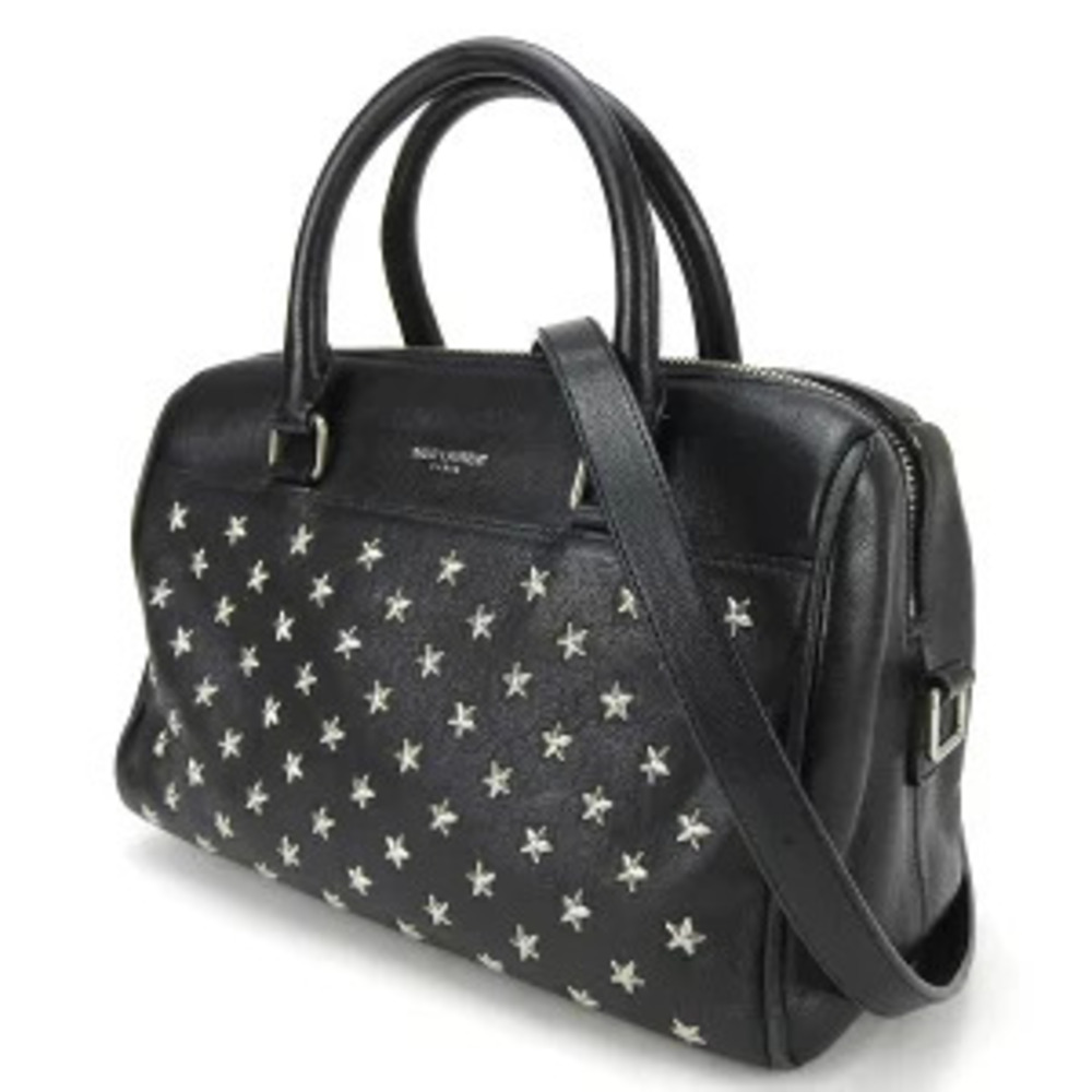 Saint Laurent Handbag Duffle Leather Black Shoulder Studs - Picture 2 of 11